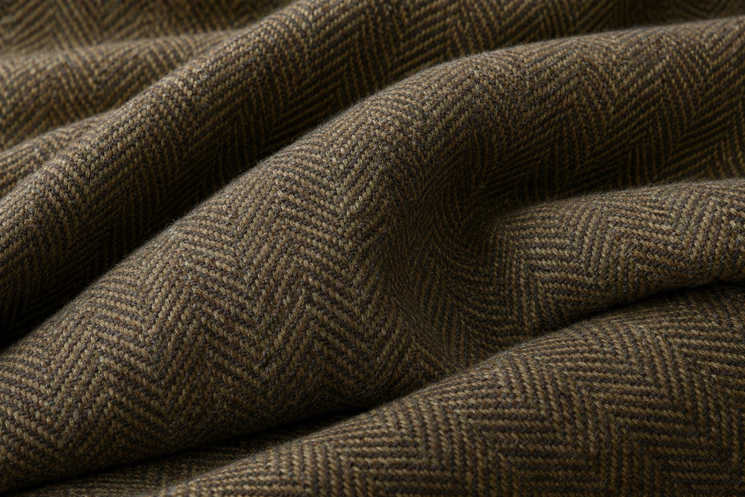 Tweed spigato oliva: dettaglio illustrativo del tessuto